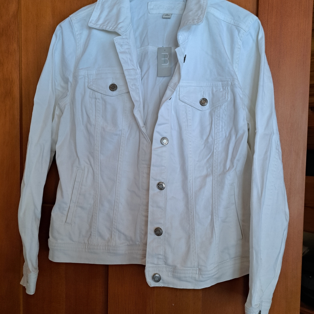 NWT Maurices Classic White Jean Jacket